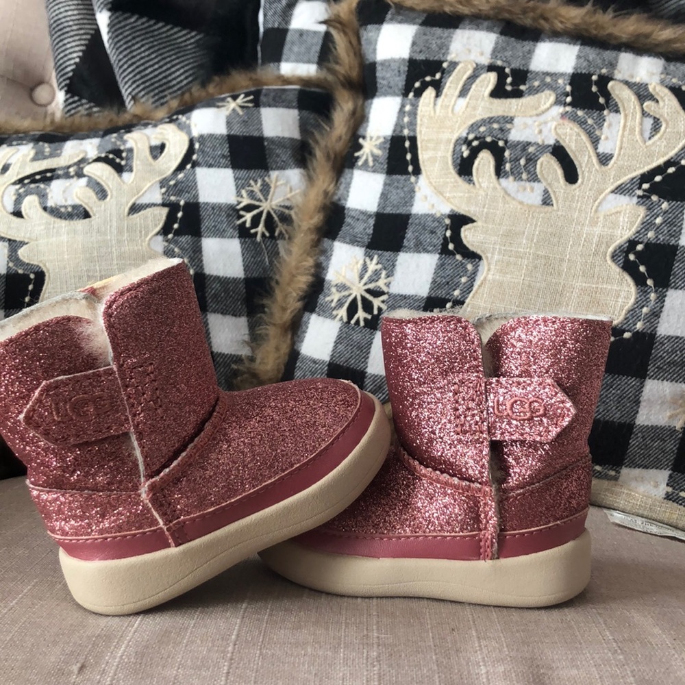 Pink glitter size 2-3 baby uggs